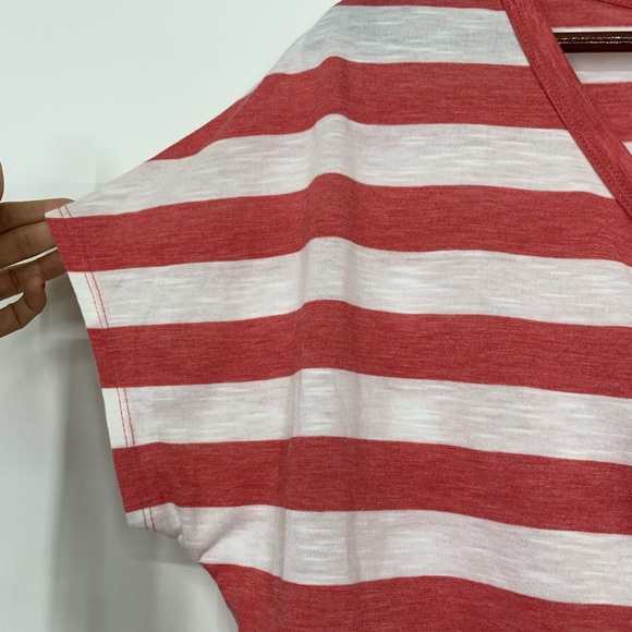 SO Burnout Pink & White Striped Shirt Button Up Tie Front New Size Small - Picture 4 of 15